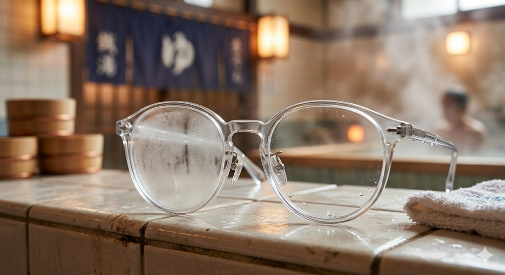 銭湯でのメガネの曇り止め効果の比較