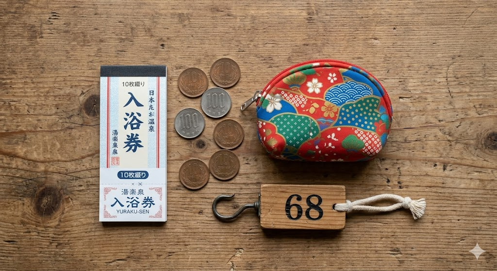 銭湯専用小銭入れと中身のセット一式