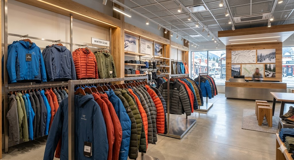 店舗に並ぶアウター